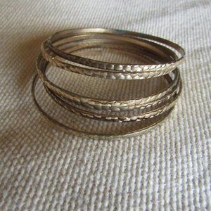 Set of gold bangle bracelets
